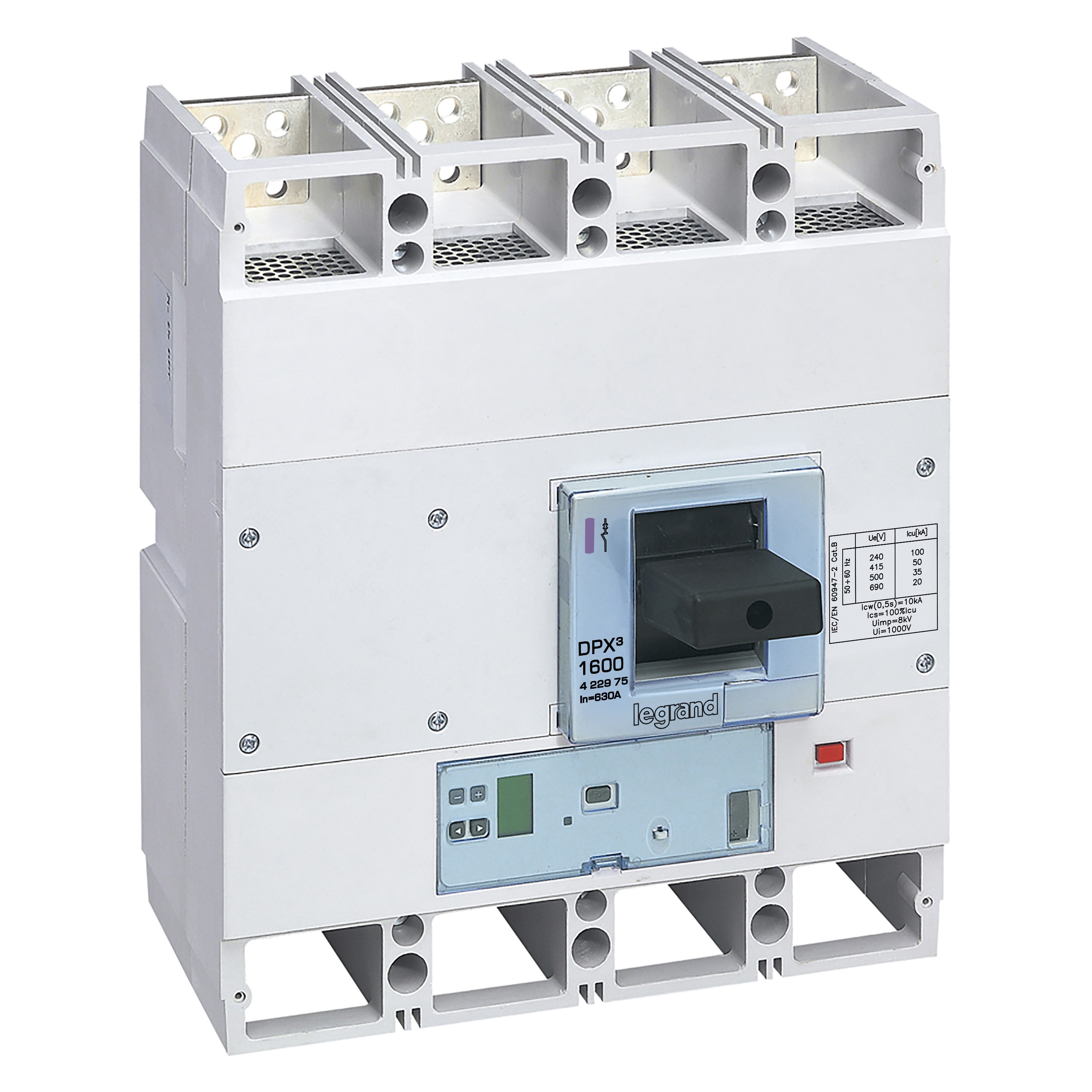 Legrand - DPX31600 disjoncteur electronique S10 avec mesure 4P 630A 50kA