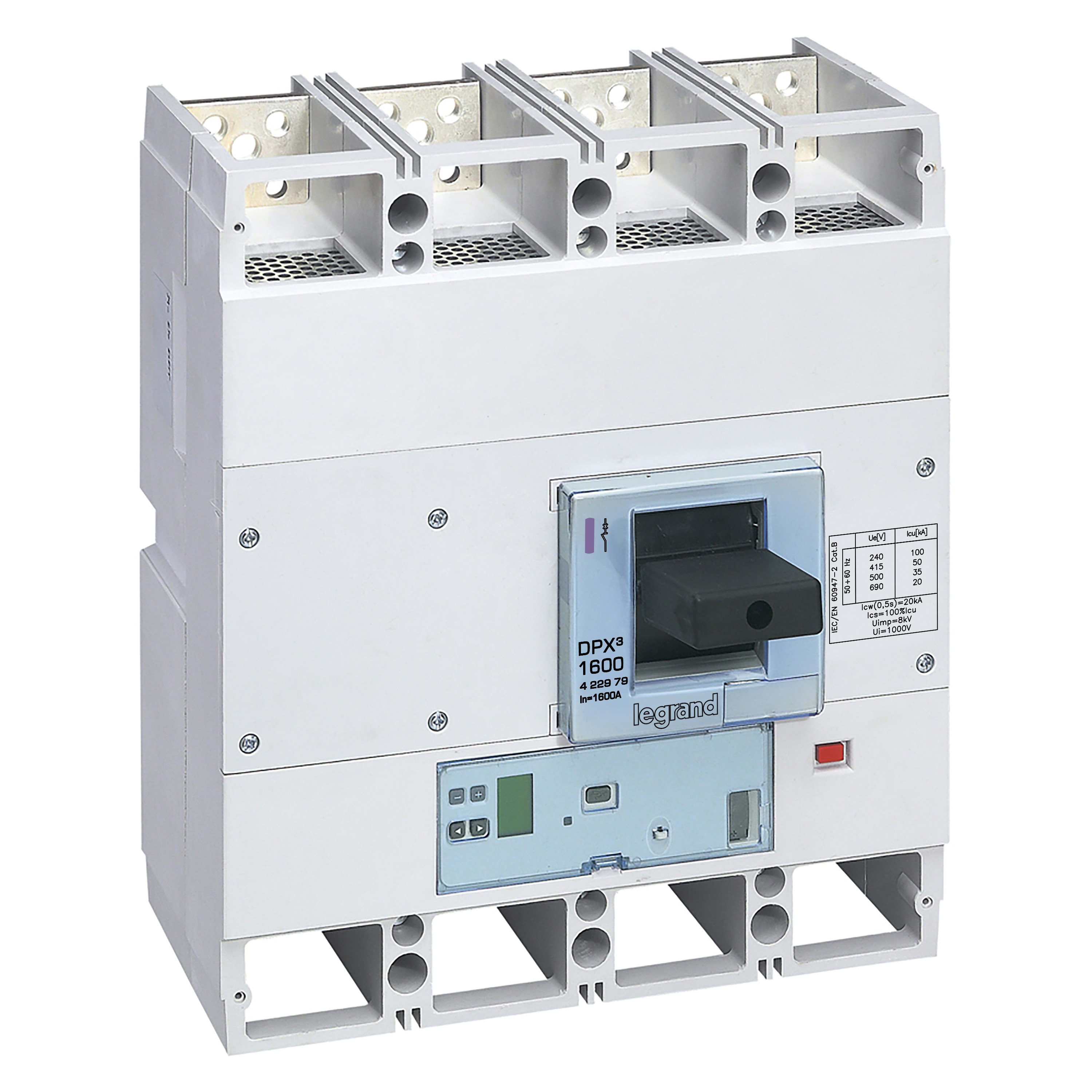 Legrand - DPX31600 disjoncteur electronique S10 avec mesure 4P 1600A 50kA
