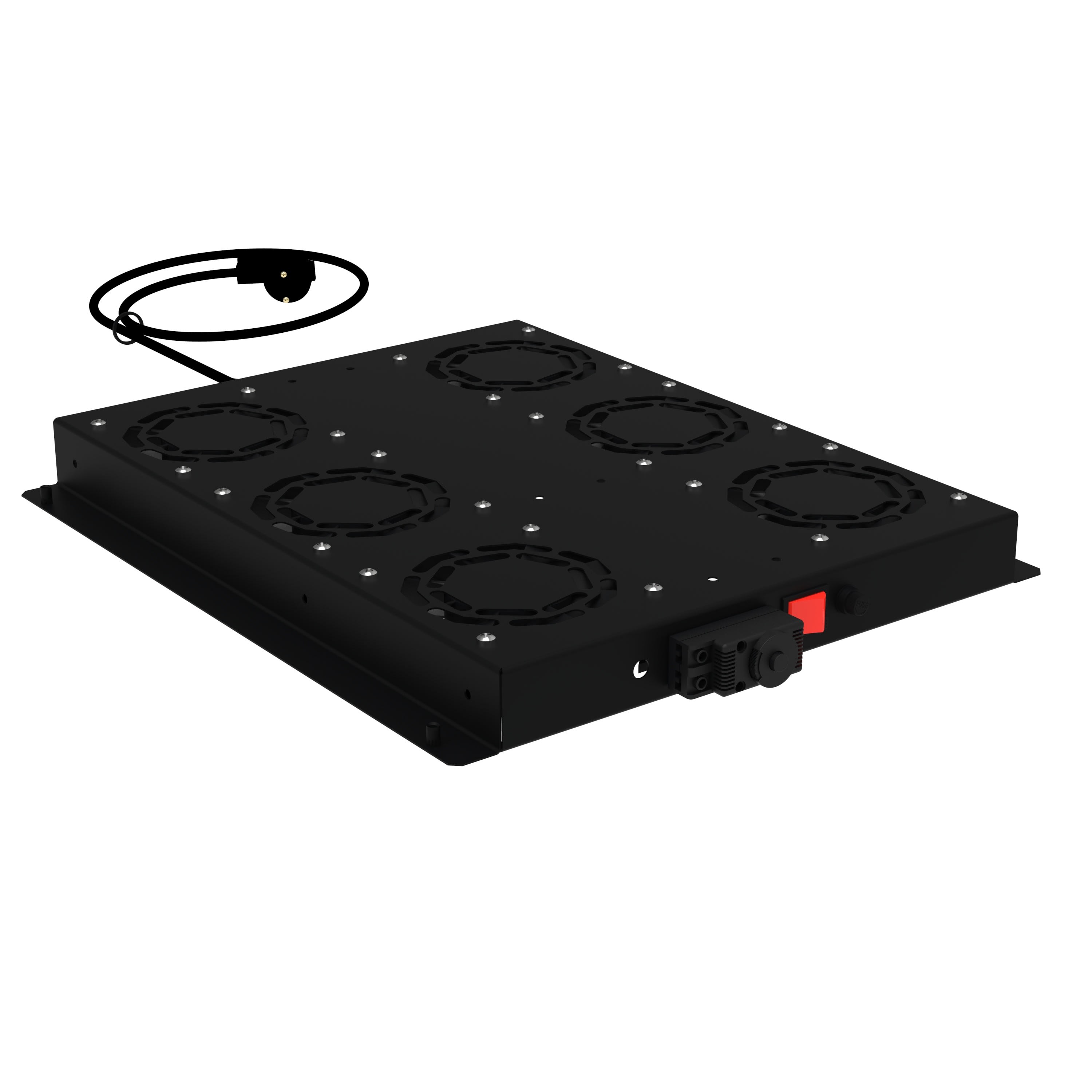 Legrand - Plaque avec 6 ventilateurs, thermostat analogique et 1 prise 2P+T pour Linkeo DC