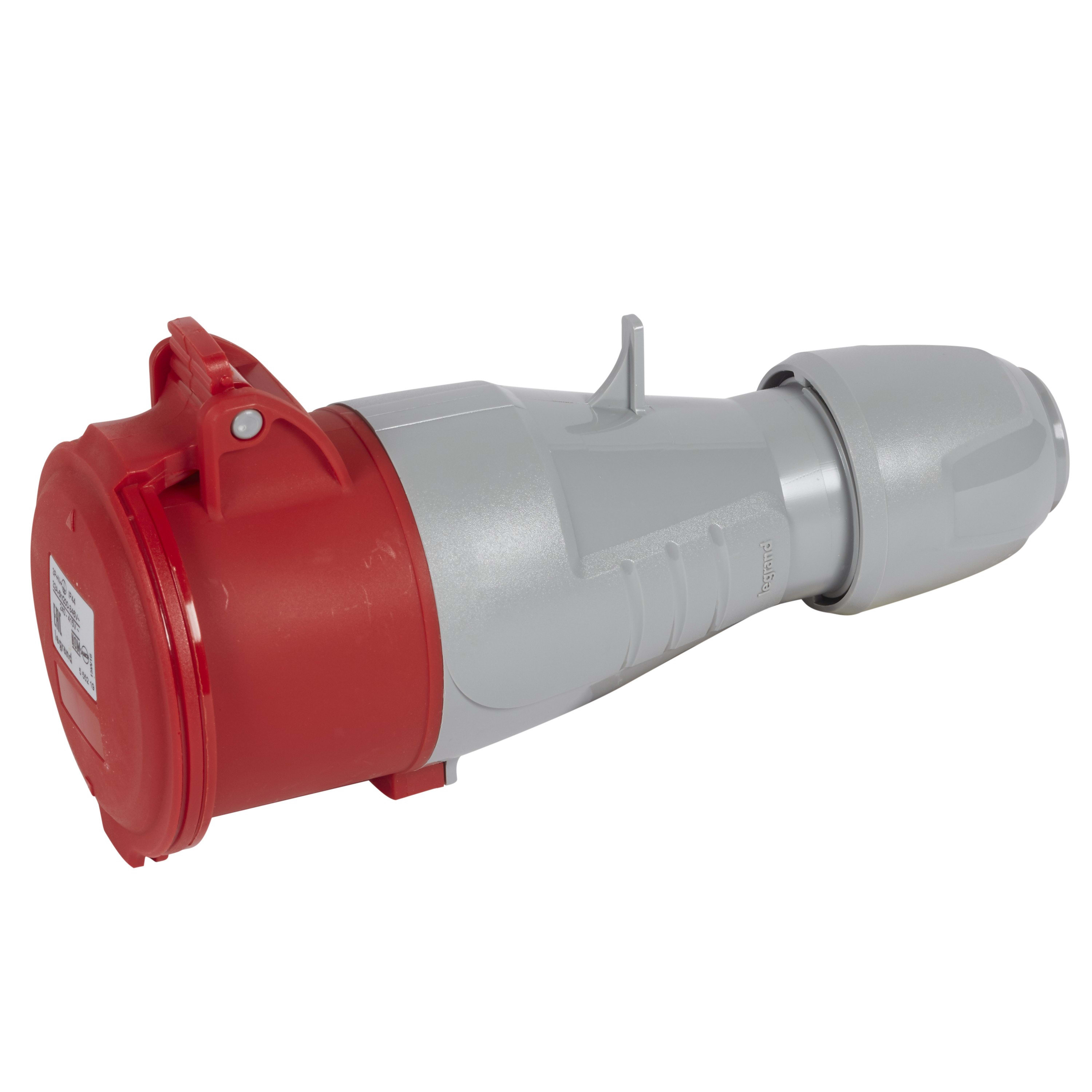 Fiche mobile coudee Hypra IP44 16A - 380V a 415V - 3P+T - caoutchouc Fiche mobile coudee Hypra IP44 16A - 380V a 415V - 3P+T - caoutchouc