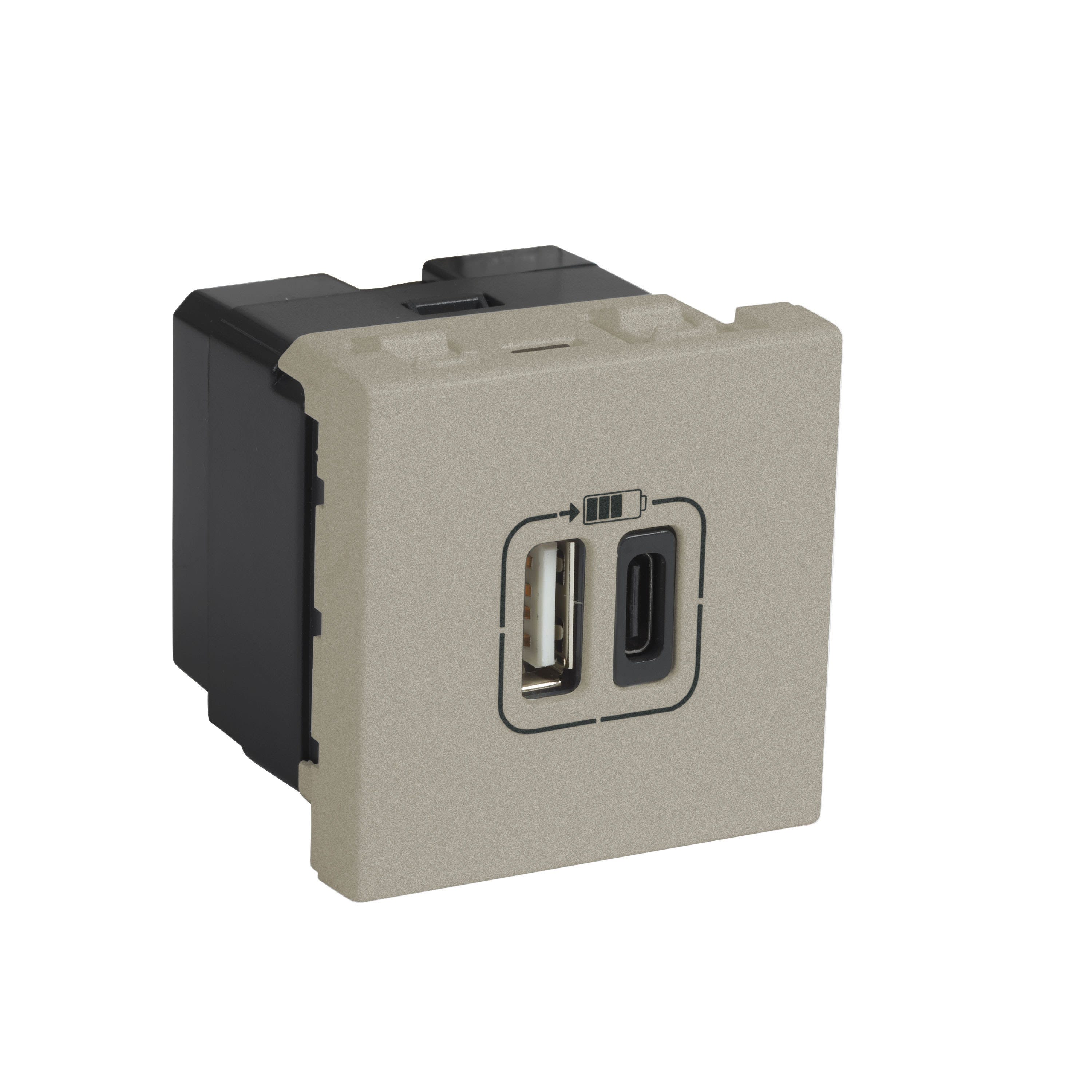 Legrand - CHARGEUR 2 MODULES 2 USB A+C 3A 15W ARTEOR CHAMPAGNE