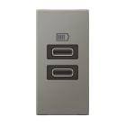 Legrand - CHARGEUR 1 MODULE 2 PRISES USB TYPE C 15W MAGNESIUM