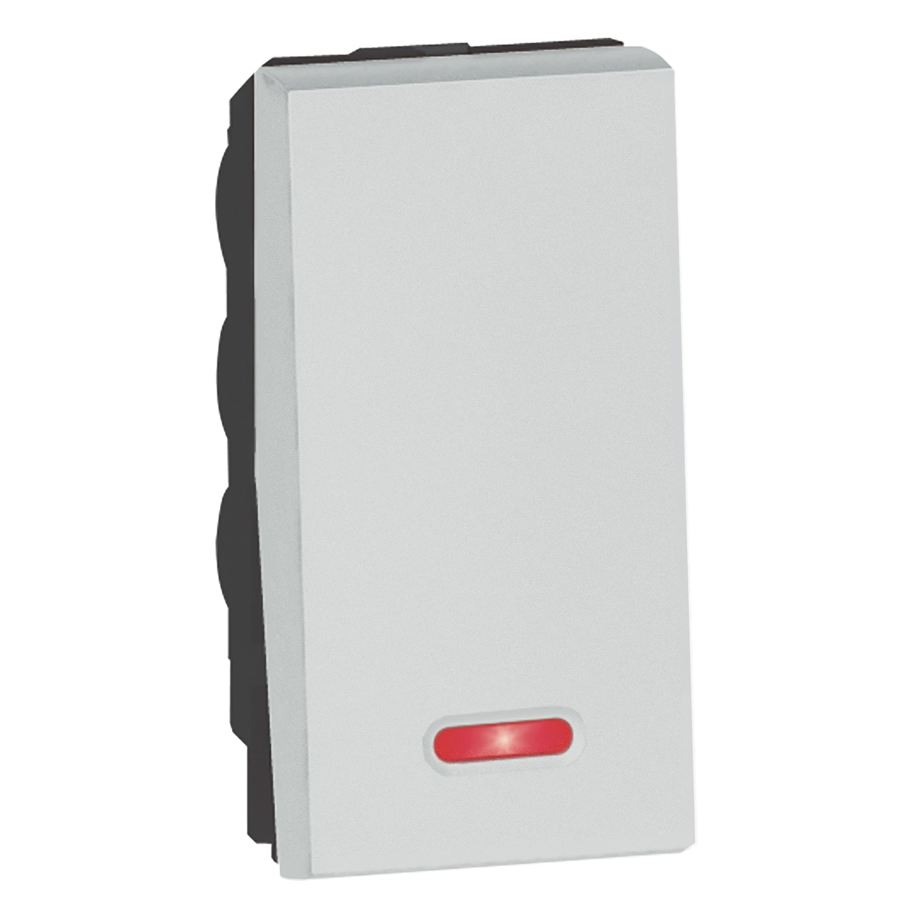 Legrand - INTERRUPTEUR VA-ET-VIENT 10AX UNIPOLAIRE 1 MODULE LUMINEUX CARRE ARTEOR SOFT ALU