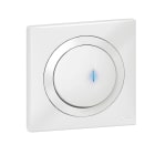 Legrand - Poussoir simple lumineux dooxie IP44 6A 250V~ livré avec plaque carrée blanche