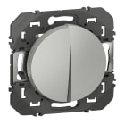 Legrand - Double interrupteur ou va-et-vient dooxie 10AX 250V~ finition alu