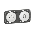 Legrand - Prise 2P+T Surface + Prises 2 USB Type-A dooxie 3A précâblés finition blanc