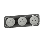 Legrand - Triple prise de courant 2P+T Surface dooxie 16A précâblées finition alu