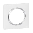 Legrand - Plaque carrée dooxie 1 poste finition blanc avec bague effet chrome
