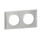 Legrand - Plaque carree dooxie 2 postes finition effet aluminium