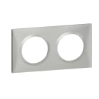 Legrand - Plaque carrée dooxie 2 postes finition effet aluminium