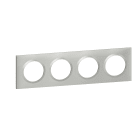 Legrand - Plaque carree dooxie 4 postes finition effet aluminium