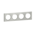 Legrand - Plaque carrée dooxie 4 postes finition effet aluminium