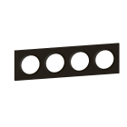 Legrand - Plaque carrée dooxie 4 postes finition noir velours