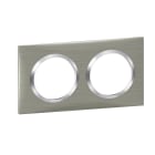Legrand - Plaque carrée dooxie 2 postes finition effet inox brossé