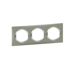 Legrand - Plaque carrée dooxie 3 postes finition effet inox brossé