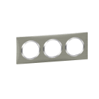 Legrand - Plaque carrée dooxie 3 postes finition effet inox brossé