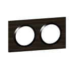 Legrand - Plaque carrée dooxie 2 postes finition effet bois ébène