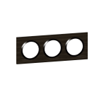 Legrand - Plaque carrée dooxie 3 postes finition effet bois ébène