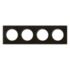 Legrand - Plaque carree dooxie 4 postes finition noir