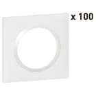 Lot de 100 plaques carrees dooxie 1 poste finition blanc