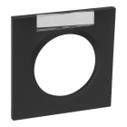 Legrand - Plaque carree dooxie 1 poste noir velours avec porte-etiquette