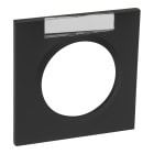 Legrand - Plaque carrée dooxie 1 poste noir velours avec porte-étiquette