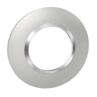 Legrand - Plaque ronde dooxie 1 poste finition effet aluminium avec bague effet chrome