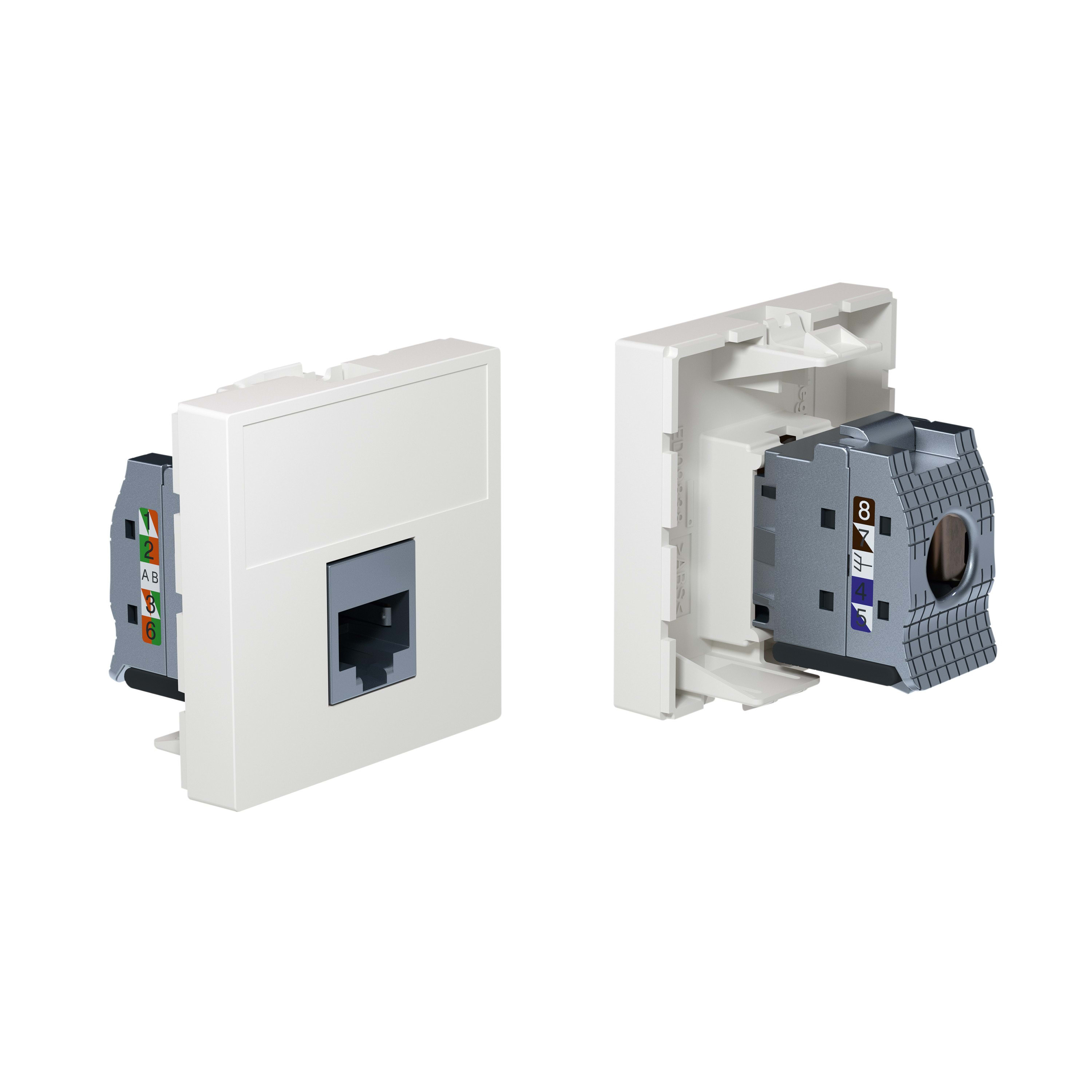 Legrand - Linkeo C - Plastron 2 modules 1P + RJ45 Cat.6A STP