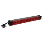Legrand - PDU 19pouces 1U LCS² - 9x2P+T rouges - cordon 3m avec fiche 2P+T 16A