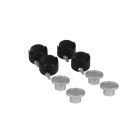 Legrand - Jeu de 4 roulettes avec range cordons pour pied colonnettes 1 et 2 compartiments