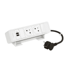Legrand - Bloc Bureau 2x2P+T F/B + USB C+C 15W et cordon 2m fiche - Blanc