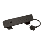 Legrand - Bloc Bureau 2x2P+T F/B USB C+C 63W Power Delivery cordon 2m fiche - Noir