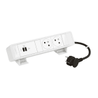 Legrand - Bloc Bureau 2x2P+T F/B USB C+C 63W Power Delivery et cordon 2m fiche - Blanc