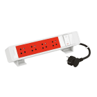 Legrand - Bloc Bureau 4x2P+T détrompées F/B avec inter et cordon 2m fiche - Blanc