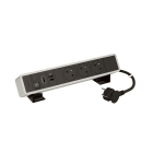 Legrand - Bloc Bureau 3x2P+T F/B + USB A+C + RJ45 + HDMI cordon 2m fiche - Alu-Noir