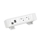 Legrand - Bloc Bureau 2x2P+T F/B USB A+C 15W 1 RJ45 CAT6 FTP à raccorder - Blanc