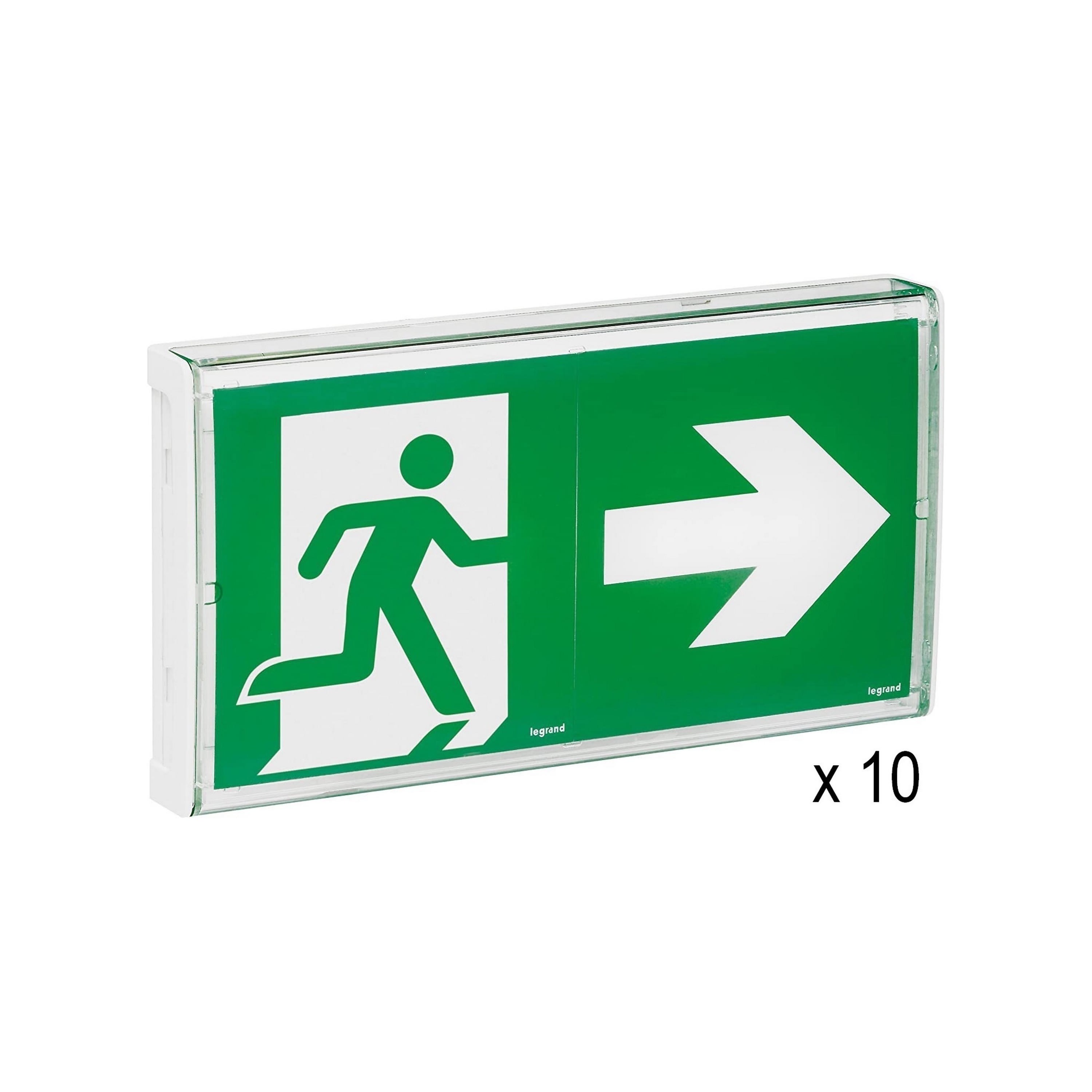 Legrand - Lot de 10 BAES Evacuation 062525 eco1 reconditiones avec patère av. 2019