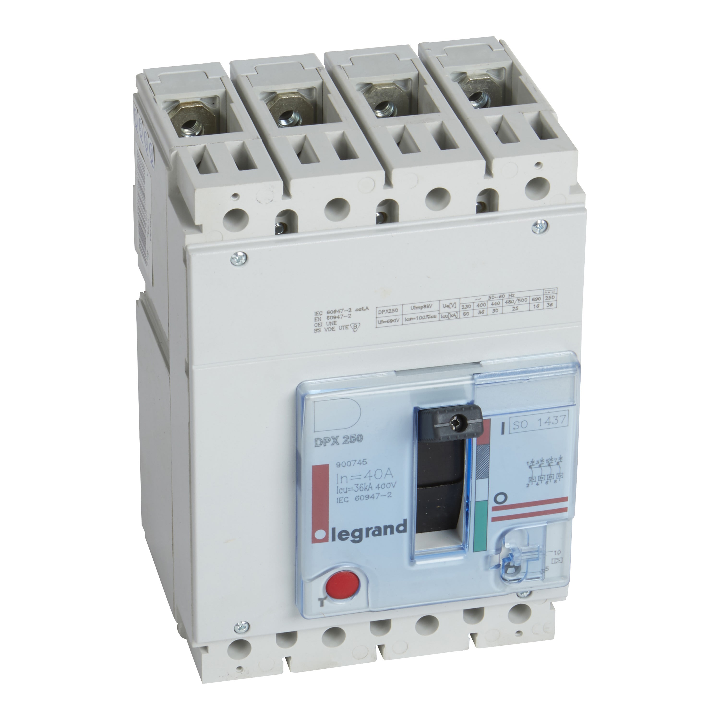 Legrand - Disjoncteur magnétique seul DPX250 MA 4P - pouvoir de coupure 36kA 40A