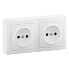 Legrand - Double prise de courant sans terre précâblée - Les Apparents - Complet Blanc
