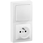 Legrand - Interrupteur + prise avec terre vertical - Les Apparents - Complet Blanc