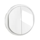 Legrand - Enjoliveur double poussoir NO+NF à voyant Céliane - Blanc Antimicrobien