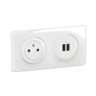 Legrand - Kit 2P+T Surface et USB A+C 15W Céliane précâblées + boîte - complet Blanc