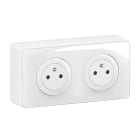 Legrand - Kit 2x2P+T Surface précâblées Céliane + cadre saillie - complet Blanc