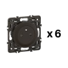 Legrand - Lot 6 prises 2P+T Surface Céliane enjoliveurs Noir et supports
