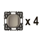 Legrand - Lot 4 interrupteurs ou-va-et-vient Céliane 10AX enjoliveurs Titanium et supports