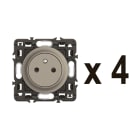 Legrand - Lot 4 prises 2P+T Surface Céliane enjoliveurs Titanium et supports
