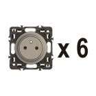 Legrand - Lot 6 prises 2P+T Surface Céliane enjoliveurs Titanium et supports