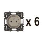 Legrand - Lot 6 prises 2P+T Surface Céliane enjoliveurs Titanium et supports