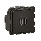 Legrand - Prise double chargeur USB Céliane Type-C 20W Power Delivery - borne automatique