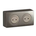 Legrand - Kit prise F/B 2x2P+T précâblée - saillie - Titanium